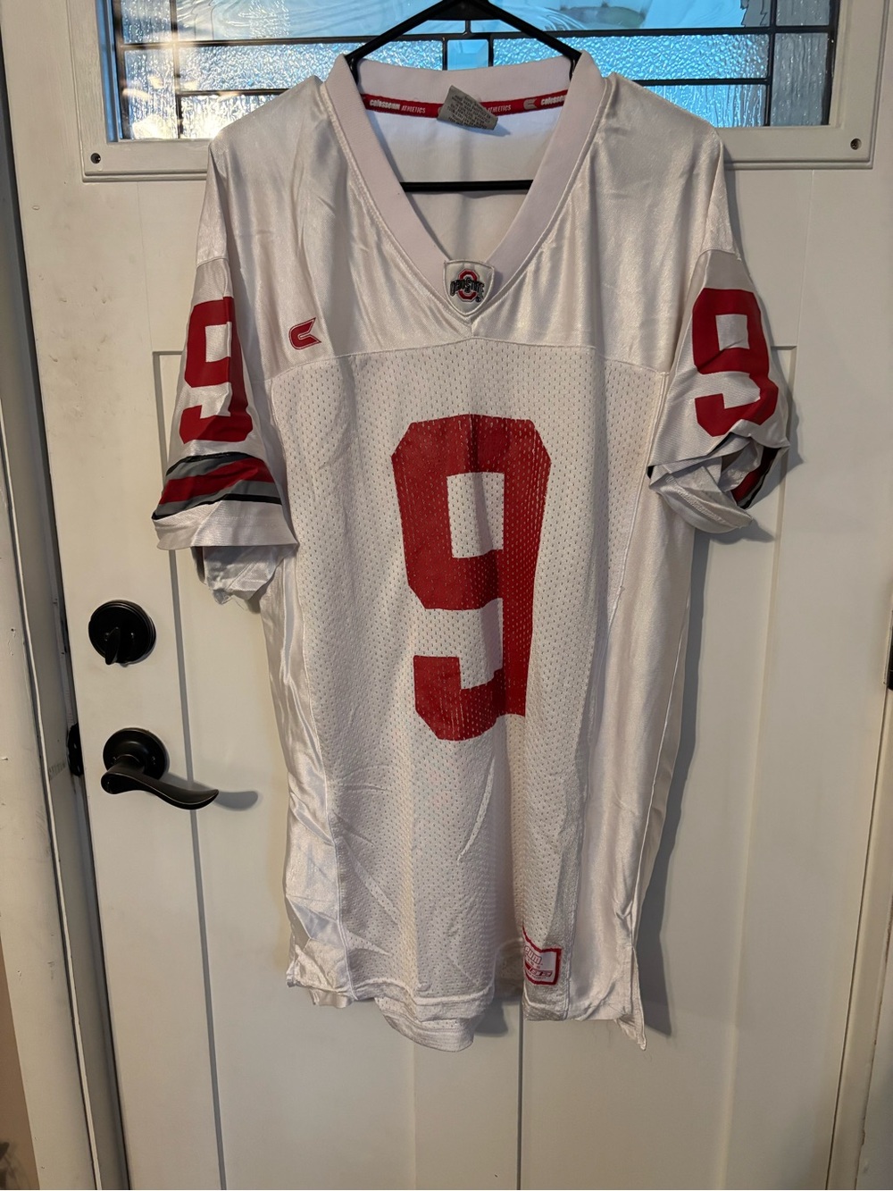 Colosseum White and Red Football Jersey with Number 9